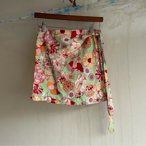 Floral Wrap Skirt with Tie
